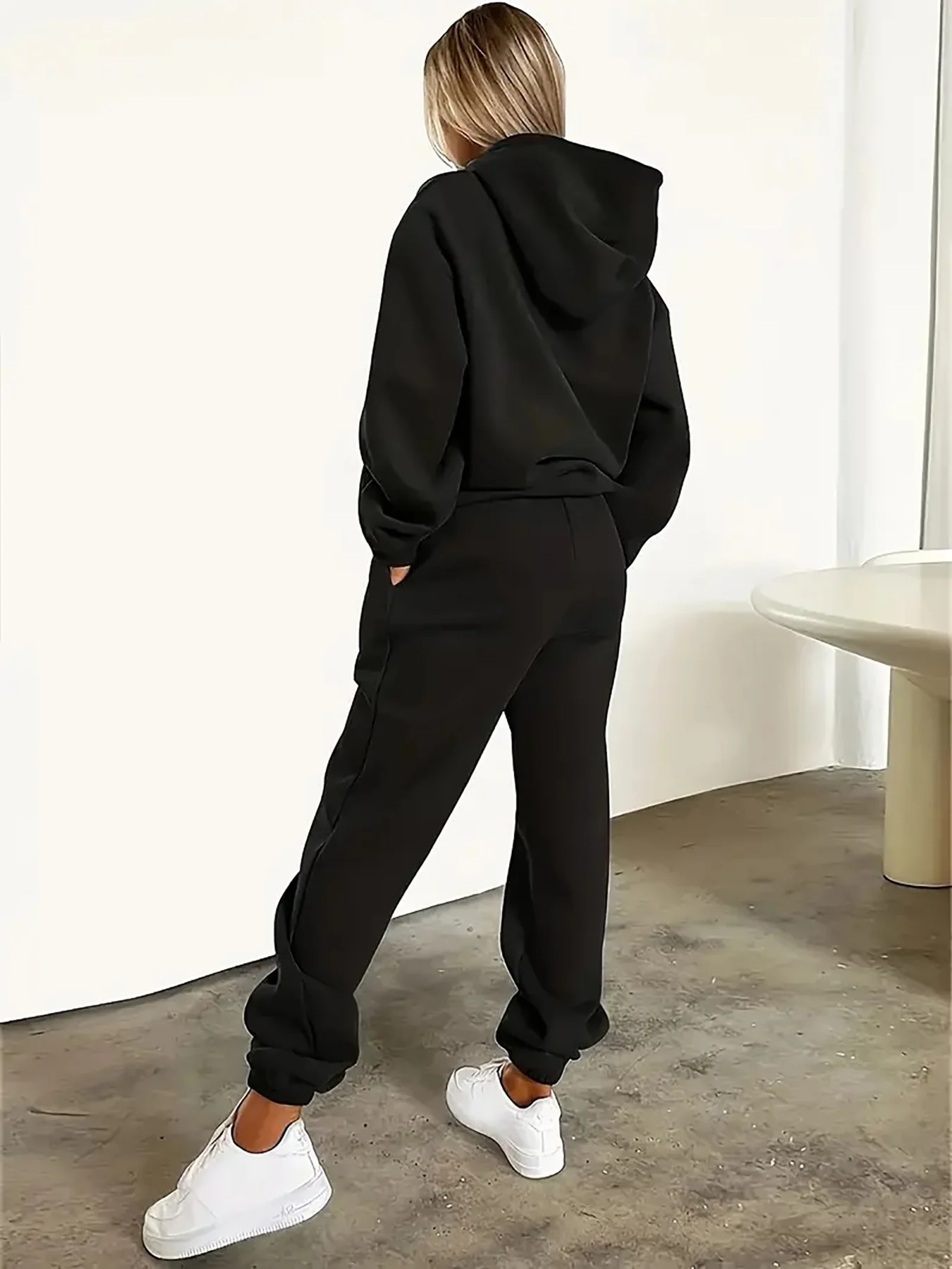 2026 New Womens Outfits Printing Casual Hooded Sweatshirt Sportswear Outdoors Sports Jogging Clothing Daily Street Hoodie Pants view 4