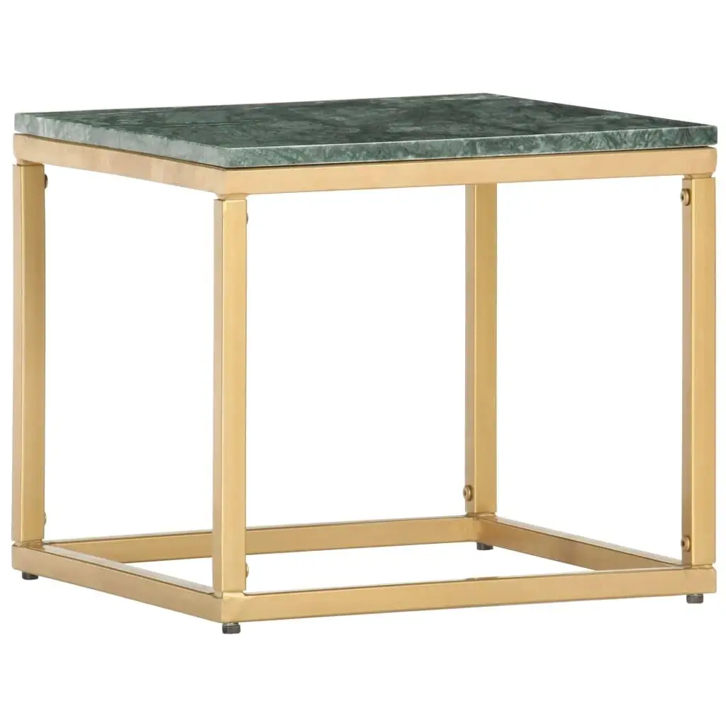 Green Real Stone Coffee Table 15.7x15.7x13.8 with Elegant Marble Texture – Stylish Home Decor