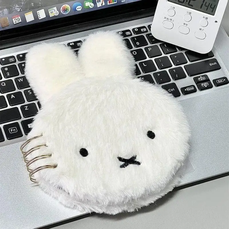 

New Kawaii Cute Miffy Rabbit Plush Notebook Can Be Spread Out Coil Book 3D Cartoon Scrapbook Creative Stationery Gift for Girls