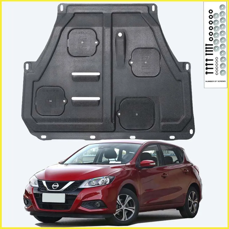 For Nissan TIIDA 2011-2021 Black Under Engine Guard Plate Splash Shield Mud Fender Cover Mudguard Protector