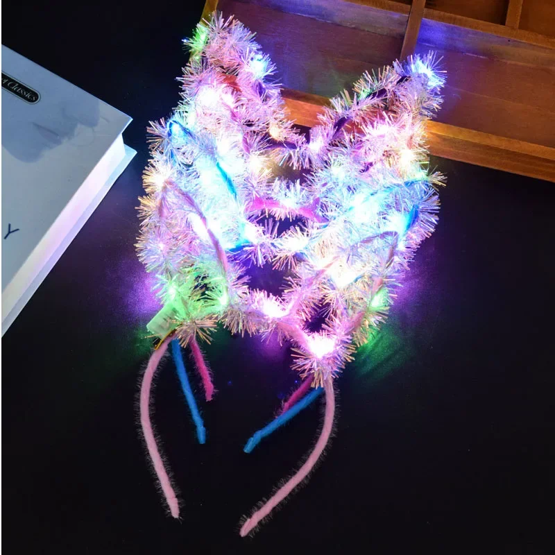 

10pcs LED Cat Bunny Ears Headband Holiday Flowers Party Cosplay Birthday Costume Wedding Festival