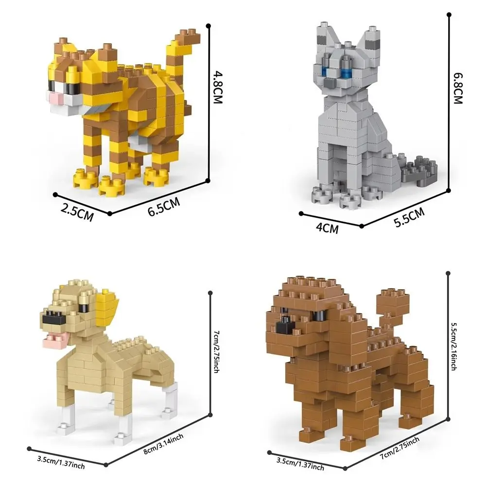 Animal Series Teckel Bouwstenen Mini Formaat Gedetailleerd Ontwerp Kat Bouwstenen Speelgoed Levensechte Uiterlijk