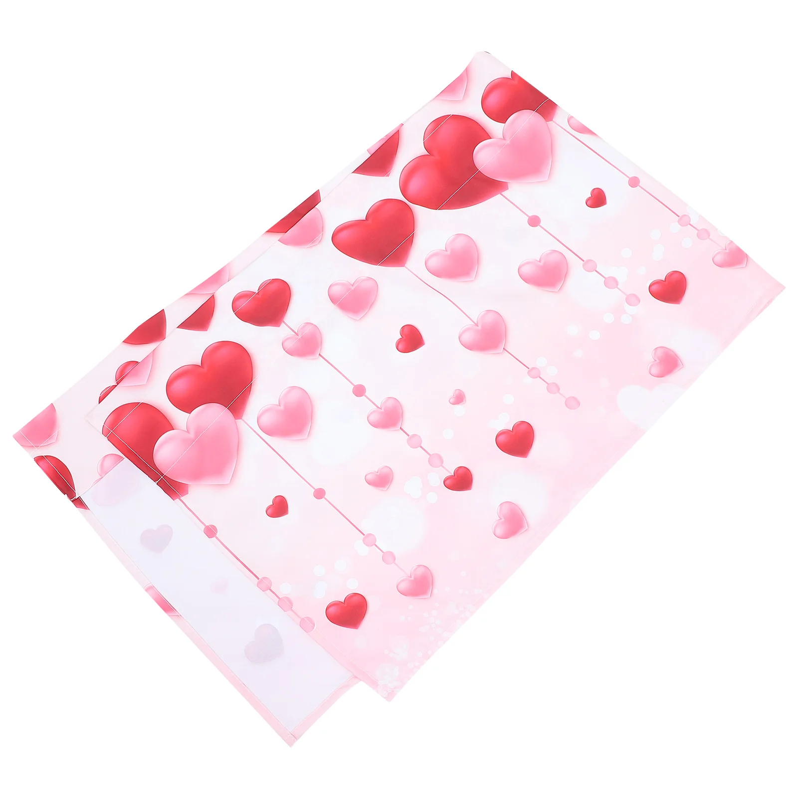 

Chic Kitchen Curtain Heart Prints Short Window Drape Pongee Home Decor Exquisite Craftsmanship Good Visibility Blocking Sunlight