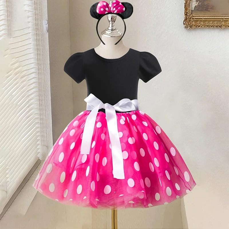 Mickey Mouse Costume 2023 Summer Toddler Girls Cartoon Minnie Tutu Dresses Kids Birthday Party Cosplay Carnival Fancy Clothes