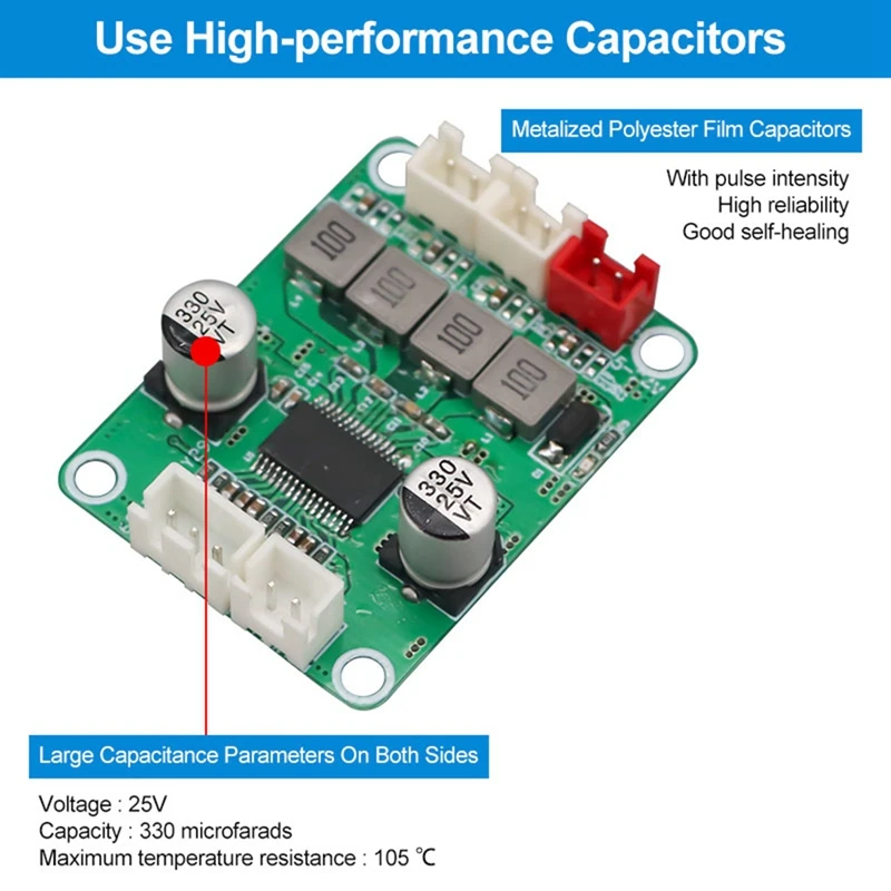 Placa amplificadora de áudio estéreo digital tpa3118d2 30w e 30w módulo amplificador de 2.0 canais dc 12-24v módulo amplificador de áudio