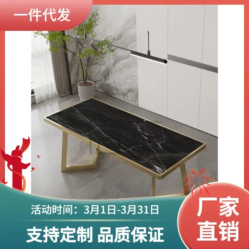 Customized tiles embedded table feet light luxury rock slab  legs bracket marble metal dining  feet small coffee table