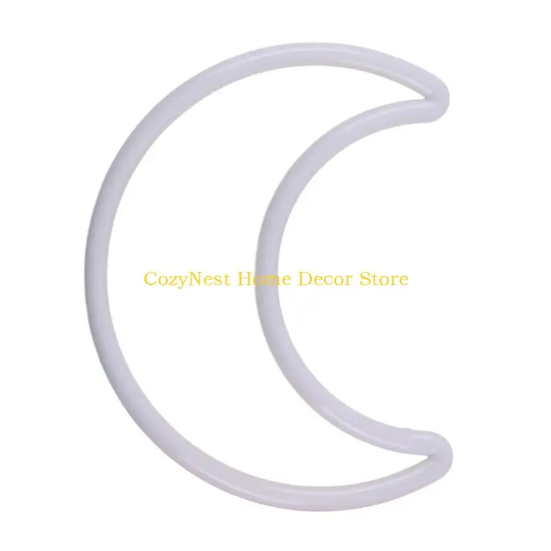 92MF Dream Catcher Making Supplies White Plastic Moon Pattern Home Decoration