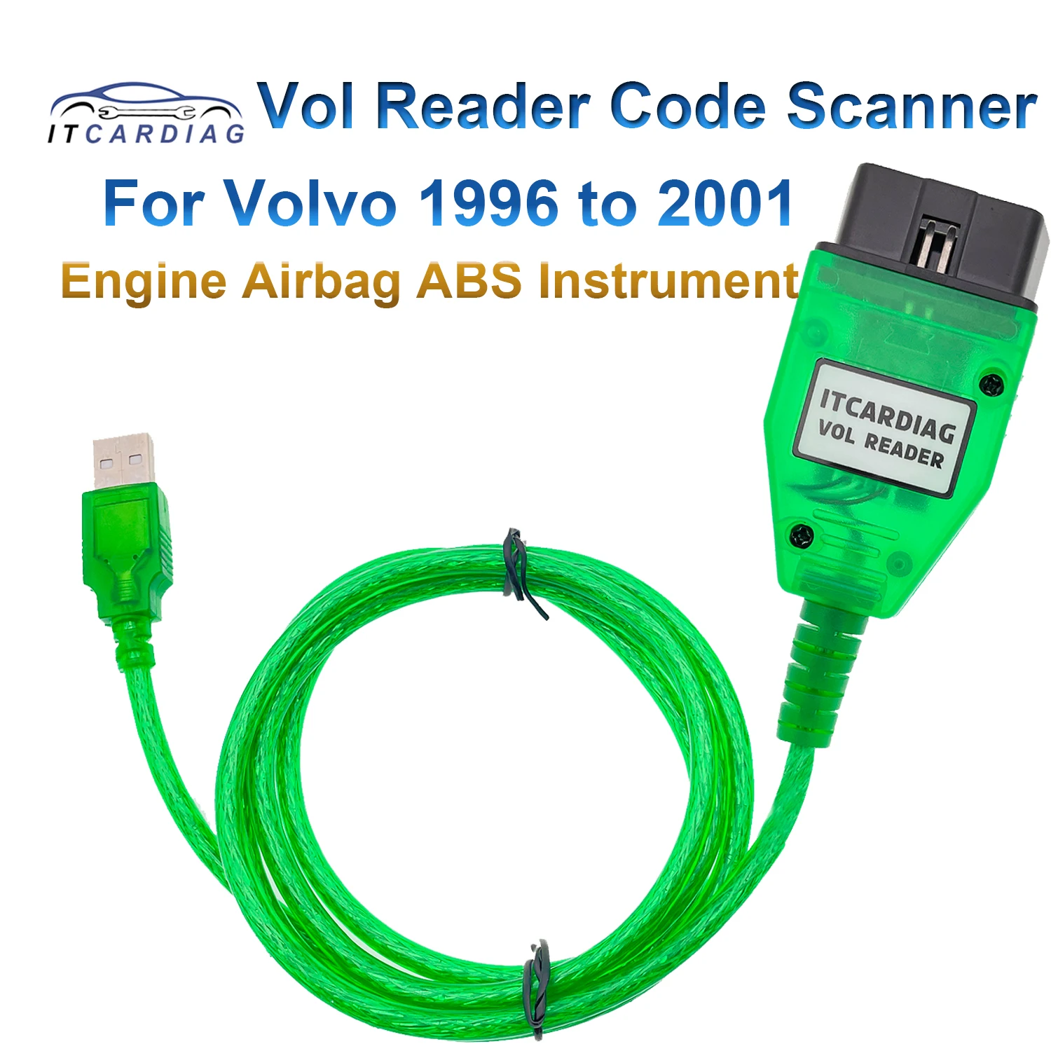 ITCARDIAG Vol Reader Code Scanner for Volvo 1996 To 2001 C70 S40 V40 S70 V70 S90 V90 800 900 Series Engine Airbag ABS Instrument