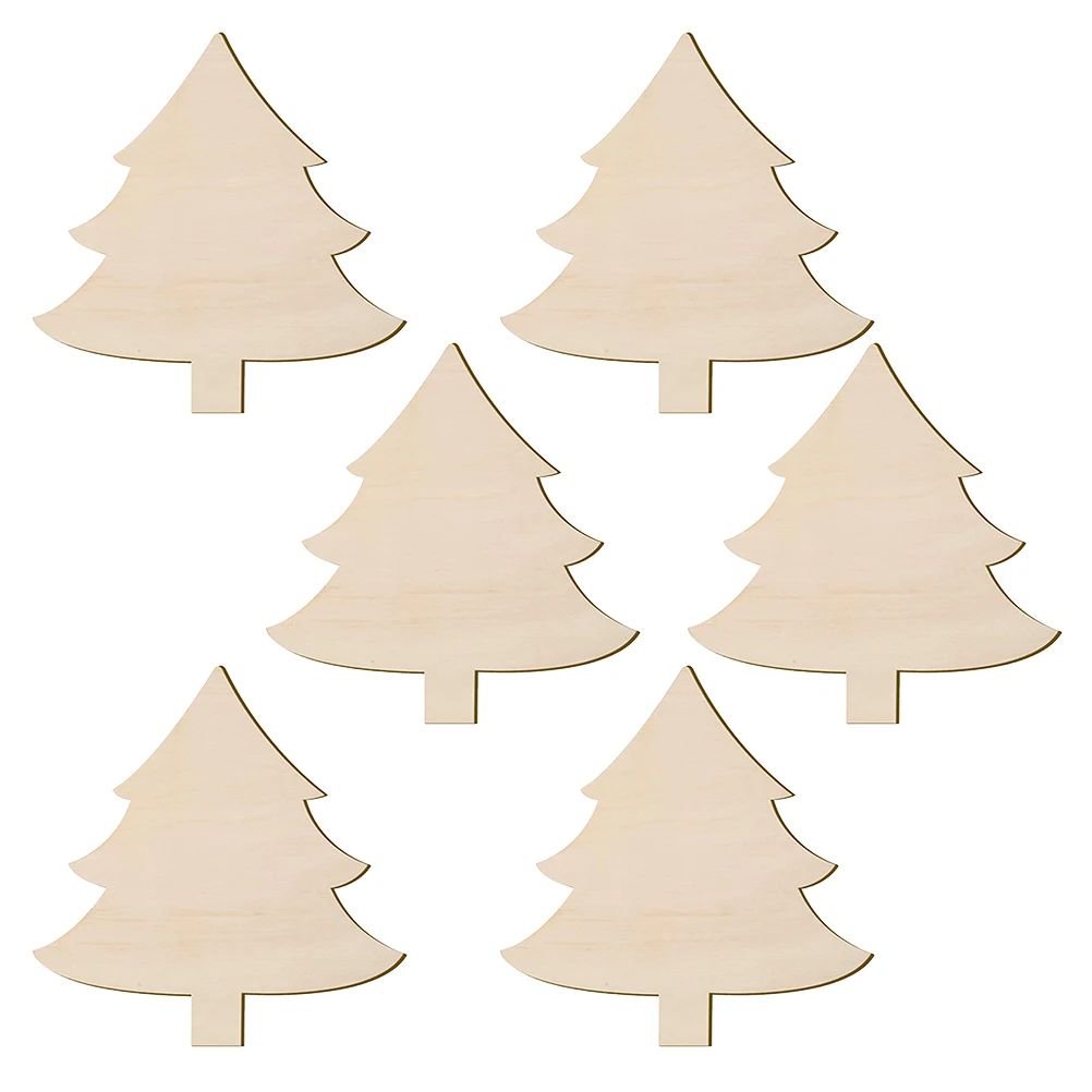 

6 Wooden Unfinished Wood naments Tree Cutouts Unfinished naments Decorations Holiday Craft Supplies Xmas Photos Props