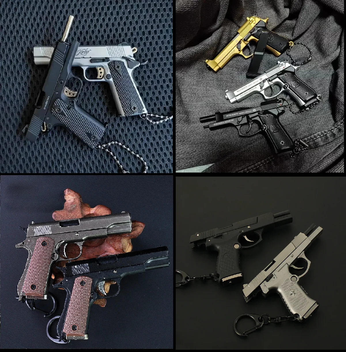 Home Decoration Crafts 1:3 Alloy 1911 Mini Toy Gun G34 92f Pistol Model Keychain Pendant Ornament Christmas Party Gift