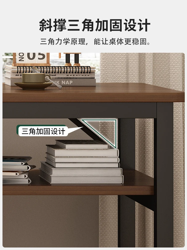 Narrow table against the wall of rental house Double study desk Rectangular table workbench