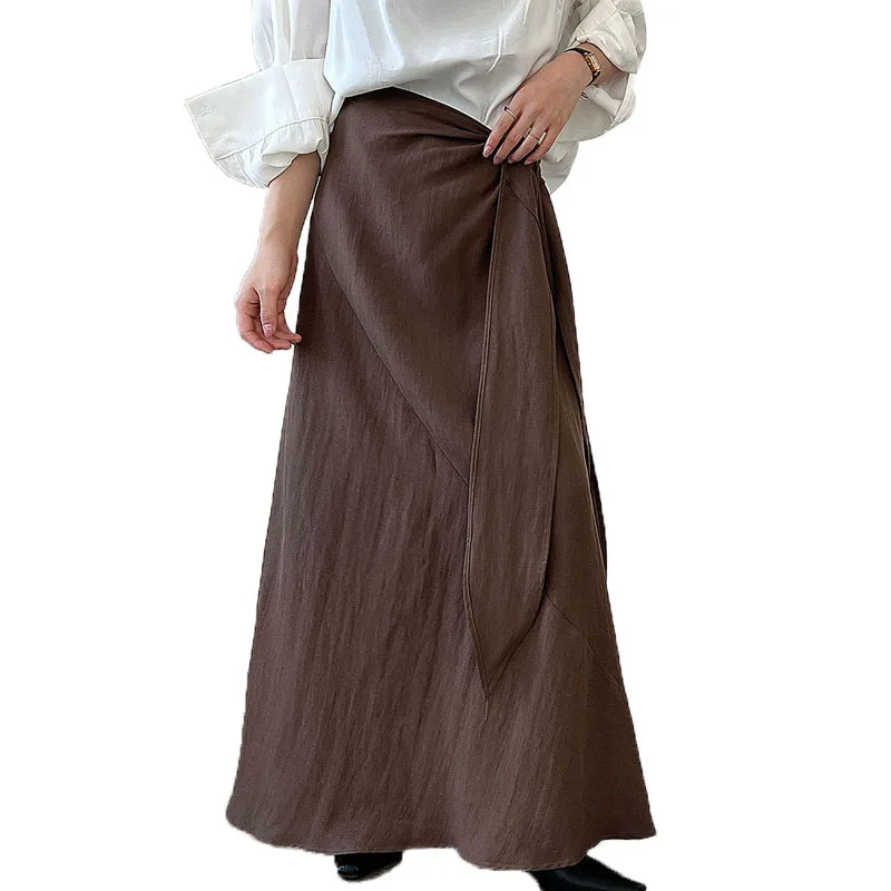 

Autumn clothing 2025 new casual loose irregular strap long skirt women