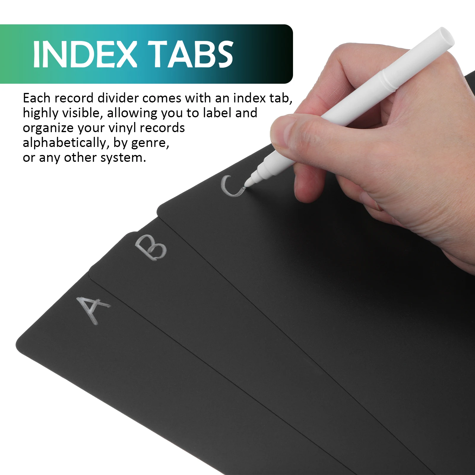 

20pcs Book Divider Tabs Index Dividers Vinyl Records Storage Writable Label Separators Organizing Media Collection