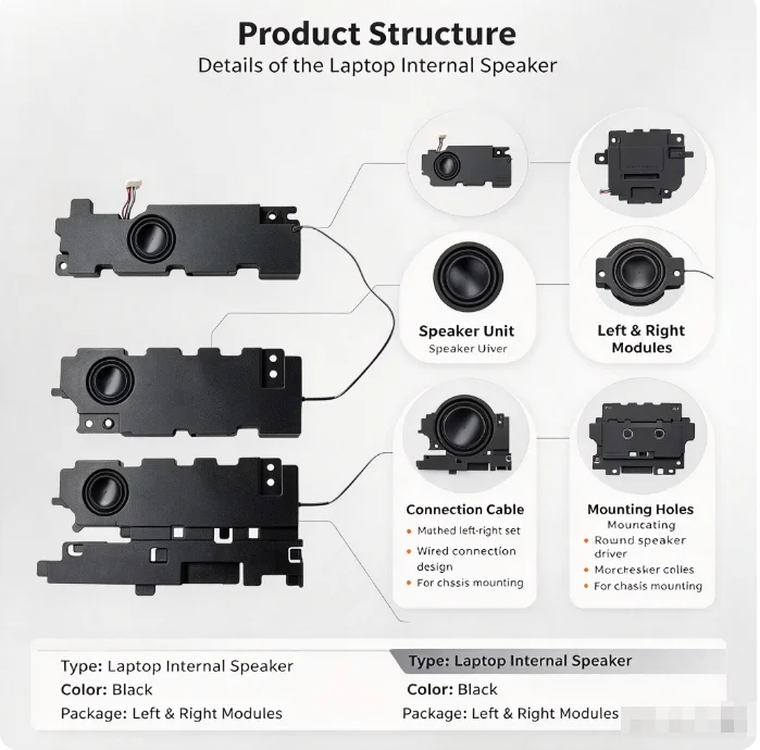 HTMCK New Laptop Built-in Speaker for 15S-FQ 15S-FR 15S-ER 15-DY 15-EF TPN-Q222 TPN-Q230 Internal Speaker