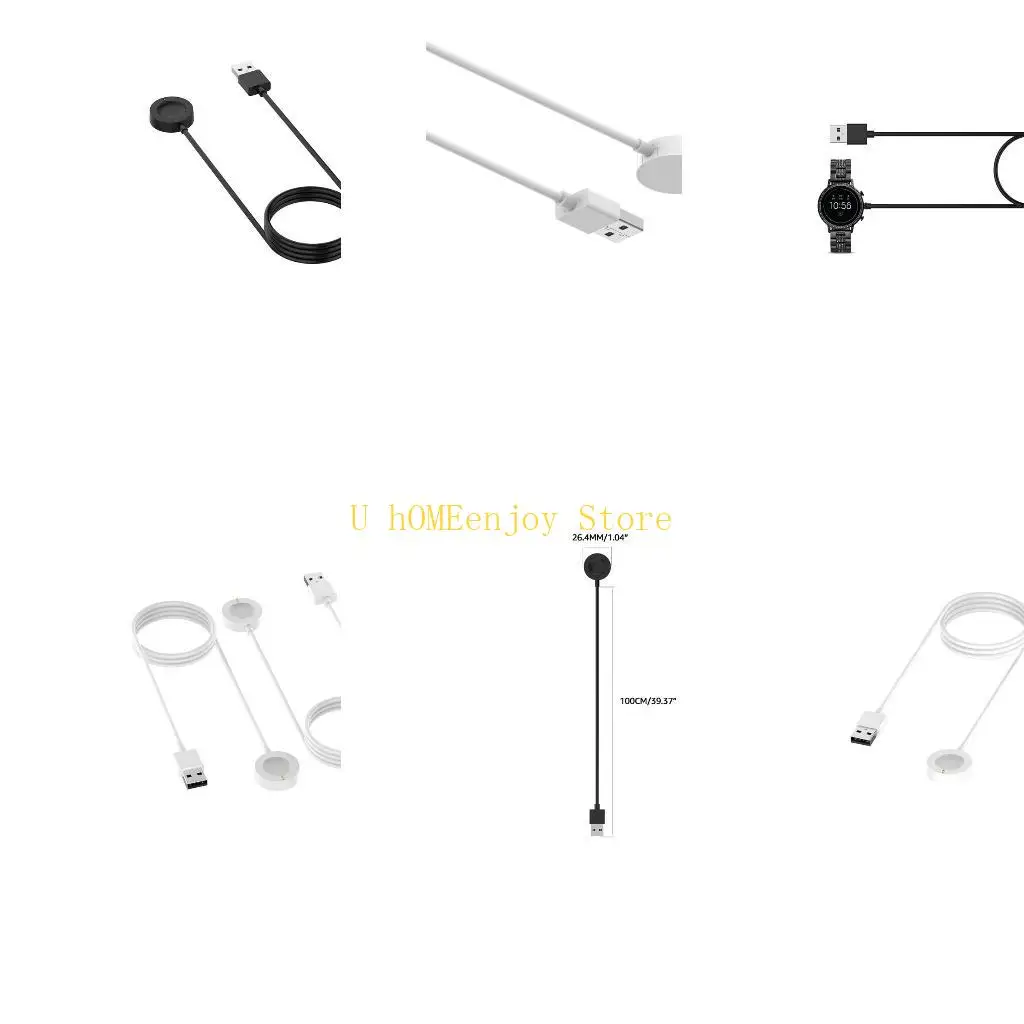 

B0KF SmartWatch Carder Carder Stable Dock Stand Crackte Mount Mount Mountable Table для ископаемого Gen6/5/4 USB-зарядка адаптер