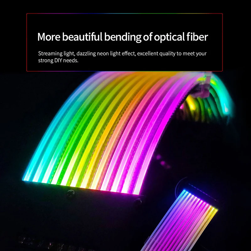 TEUCER TC-45 24PIN GPU удлинитель кабеля Motheboard удлинитель провода ARGB 8PIN Lighting Streamer Neon VGA Extender PC MOD AURA