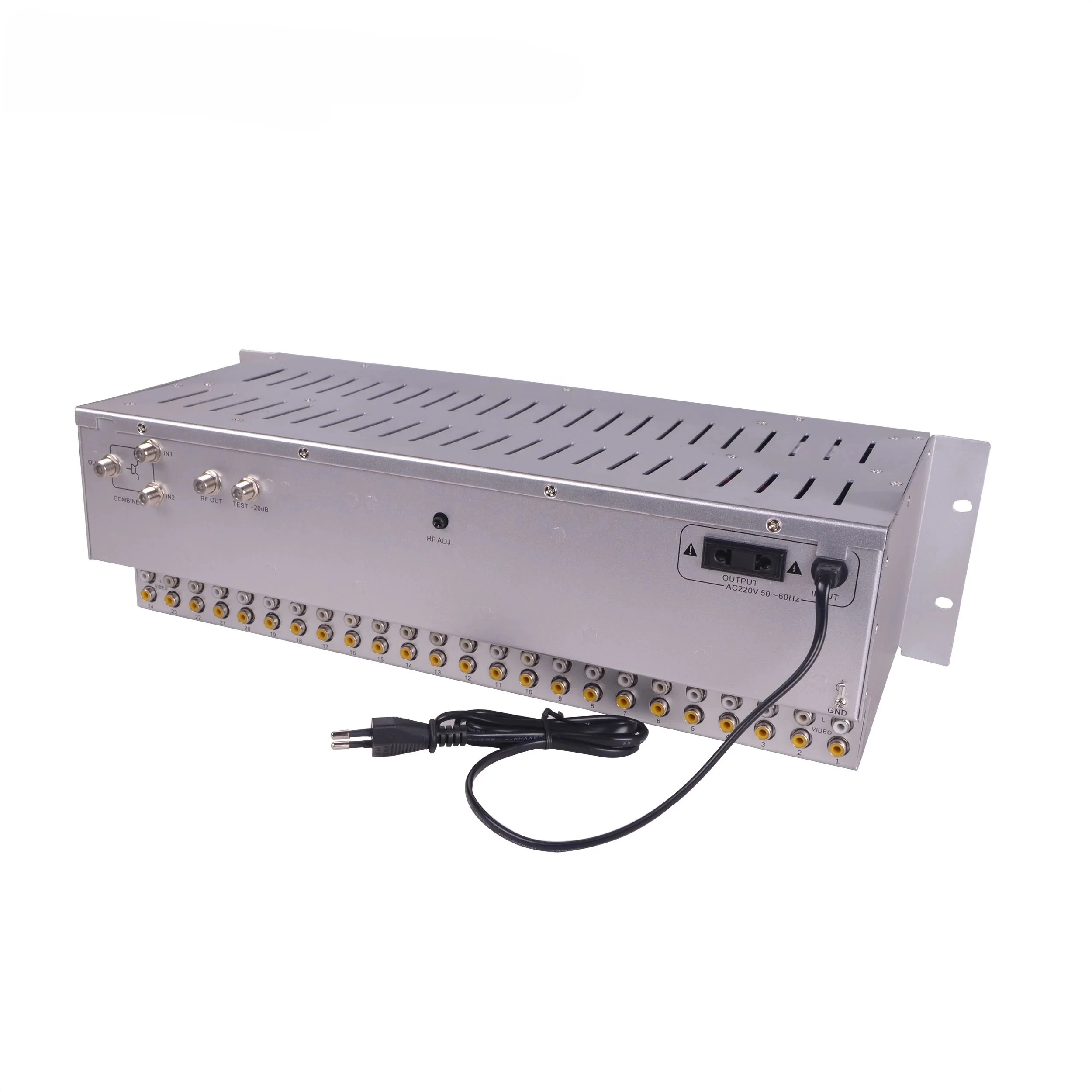 

Hot sale 24 in 1 Fixed CATV Modulator Analog RF Modulador Analogico 16 Canales CATV，HD input