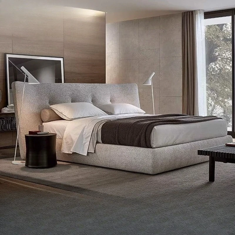 

Double Fabric Bed Bedroom Minimalist Furniture Master Polka Dot Widescreen