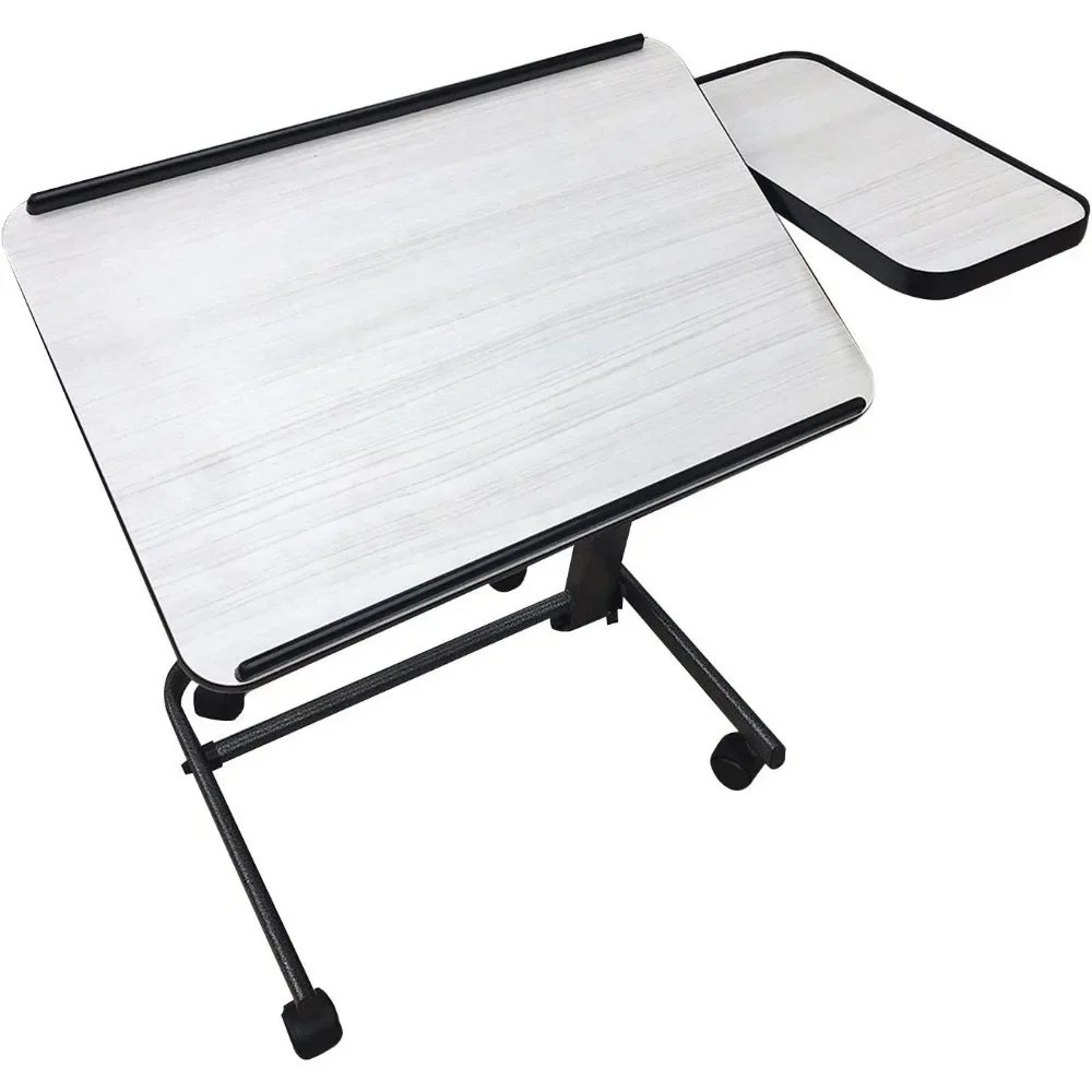 Professional Overbed/Laptop Table, Tilting, Height Adjustable With Casters. Split Top For Maximum Vesati