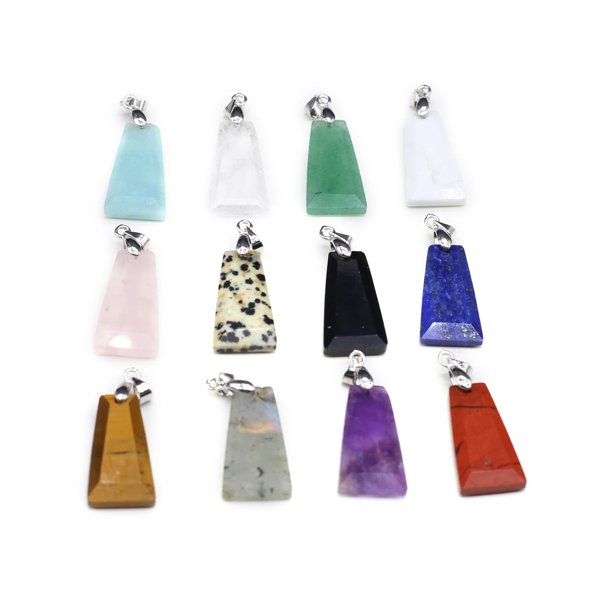 

Natural Stone Pendants Trapezoid Labradorite Turquoise for Jewelry Making Diy Women Necklace Earring Reiki Healing Gifts