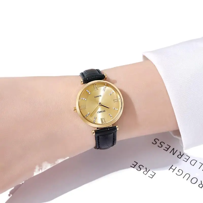 SkmeiWomen's Watch Simple Round Pointer Women's Watch Personality All Match Student Quartz Watch
