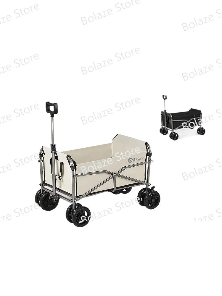 

Camper mini trolley Outdoor folding camp camping tow Mini eight wheeled children can lie down