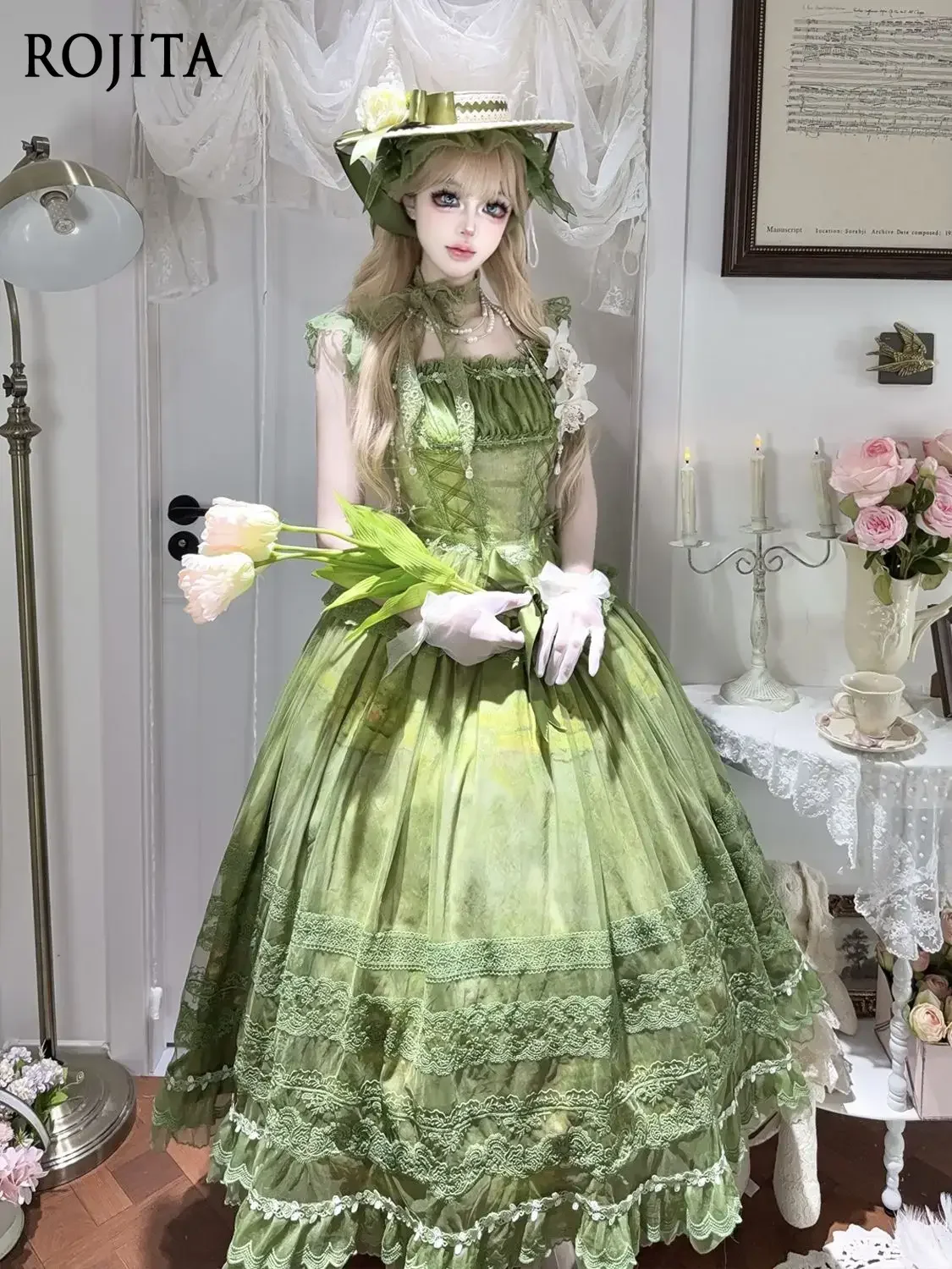 

Retro Sweet Long Skirt Sets Women 2025 New Summer Slim-Fit Corset Fishbone Tube Top Long Skirt 2-piece Set Lolita Skirt Suits