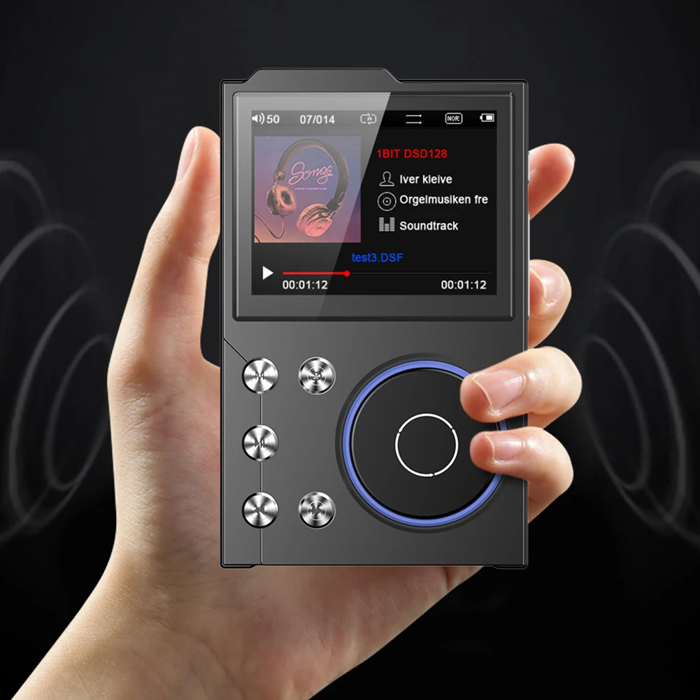 블루투스 호환 5.3 휴대용 디지털 오디오 음악 플레이어, HiFi MP3 플레이어, 최대 256GB 지지대