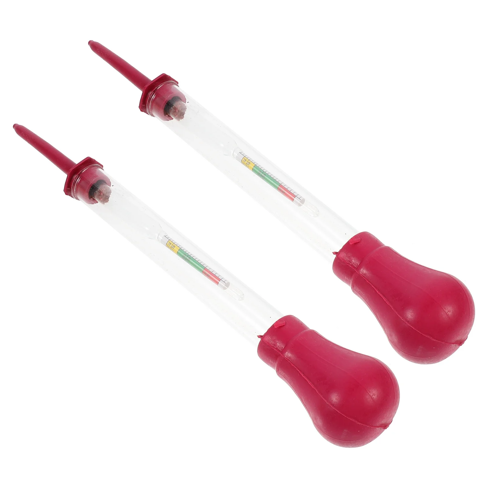 

2pcs Hydrometer Suction Electrolytic Densitometer Glass -Hydraulic Density Meter For Acid Specific Gravity