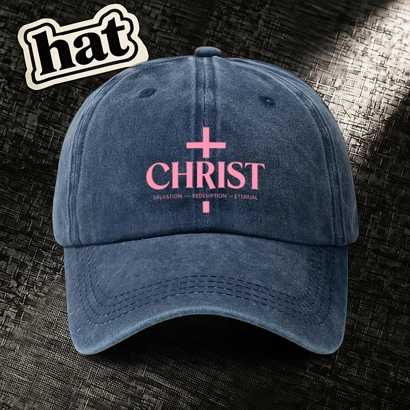 1pc Christ Salvation Redemption Eternal Graphic Denim Baseball Cap for Men Women Casual Outdoor Travel Fashion Streetwear