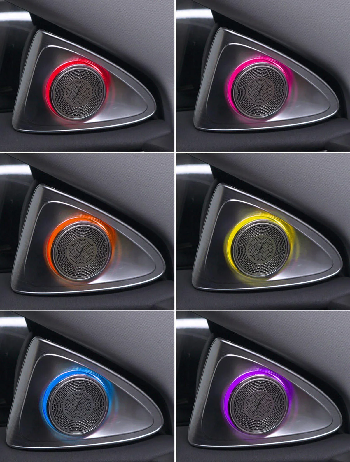 NewSJC APP Control 64 Color Dynamic Car Ambient Lighting for Tesla Model 3/Y 2024-2025 LED Rotating Speaker Car Interior Upgrade
