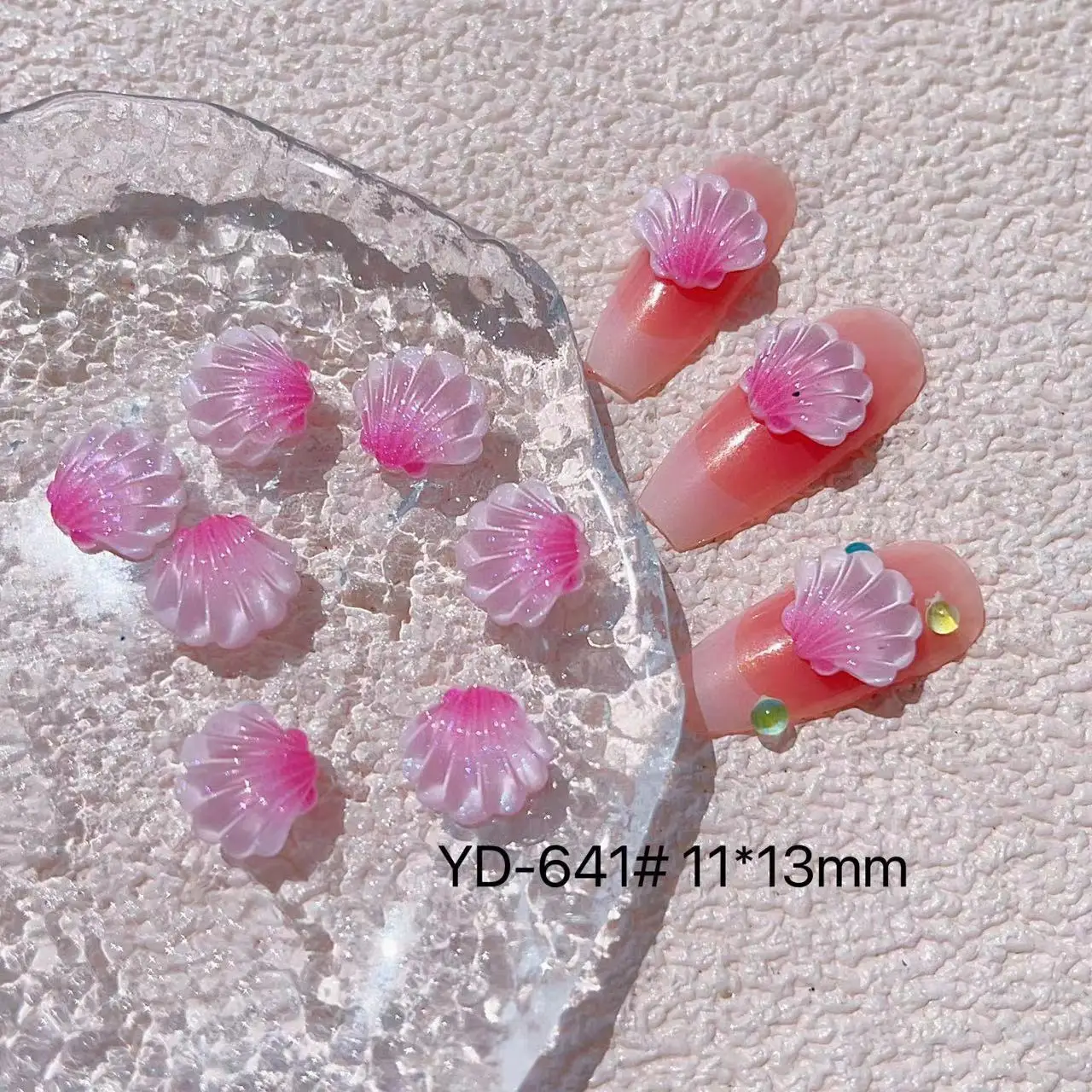 

20pcs Sparkling Resin Beach Nail Charms 3D Kawaii Mini Iced Ocean Nail Art Accessories For Manicure Design Decoration DIY Parts