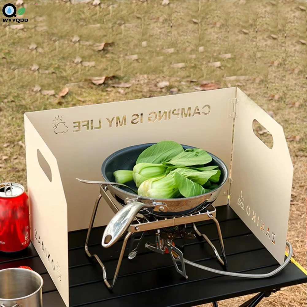 

1pc Camping Furnace Wind with Carry Bag,Camping Stove Windshield for Outdoor,Picnic,Backpacking and Cooking Black