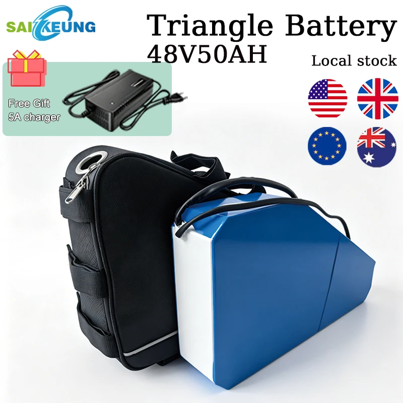 

Ebike Triangle 48V50AH 52v 45AH60ah Battery Electric Bike 52V 21700 Cell 72V 60V 35AH 40AH 60A BMS Huge Capacity 1000W2000W3000w