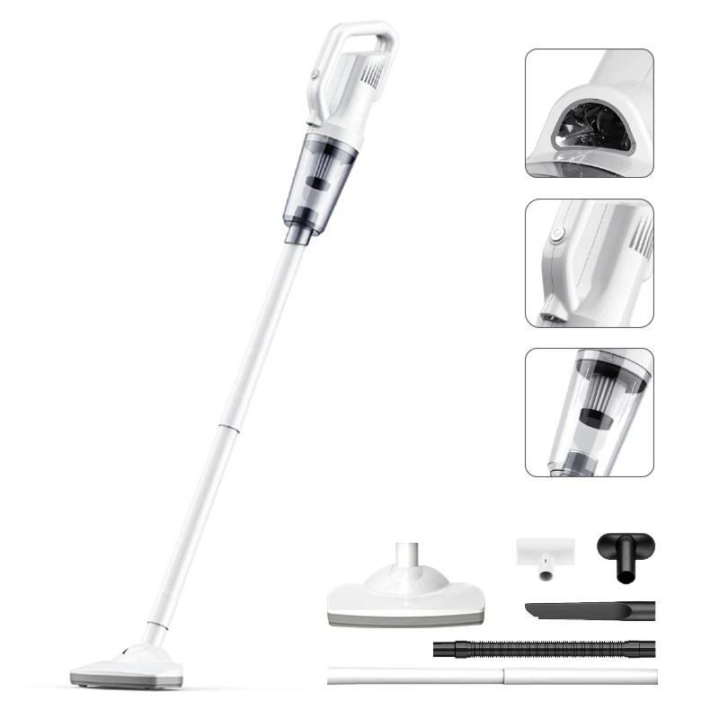 Cordless Household Vacuum Cleaner Self-Standing Portable Handheld with Powerful Suction ABS Material Home Floor Cleaning Tool