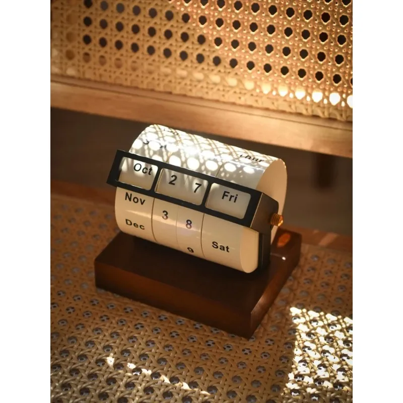 التقويم الدوار 2025 تقويم الطاولة الدوارة الكبيرة سطح المكتب زخرفة الجدول التقويم العد التنازلي