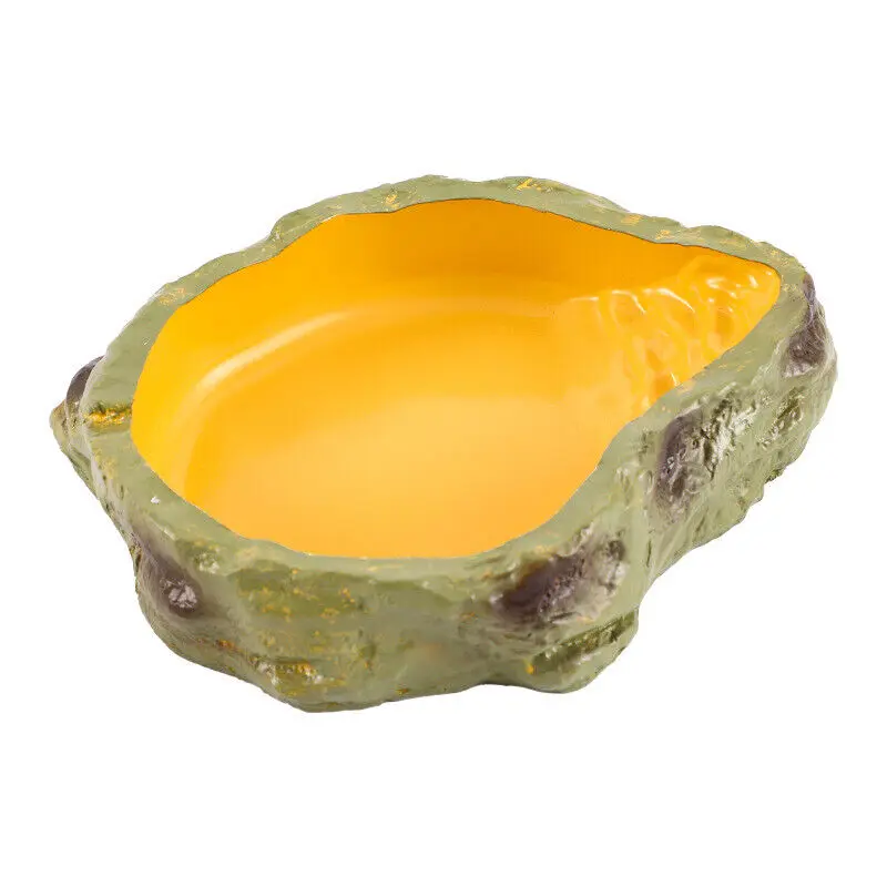 Reptile Water Bowls Decorative Terrarium Habitat Decoration Resin Feeding Bowl Food Water Dish for Lizard Tortoise New