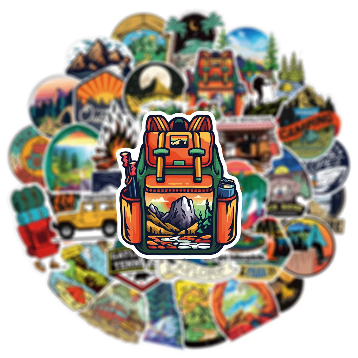 100PCS Outdoor Camping Travel Backpack Tent Graffiti Sticker Luggage Laptop PVC Cartoon Waterproof Sticker