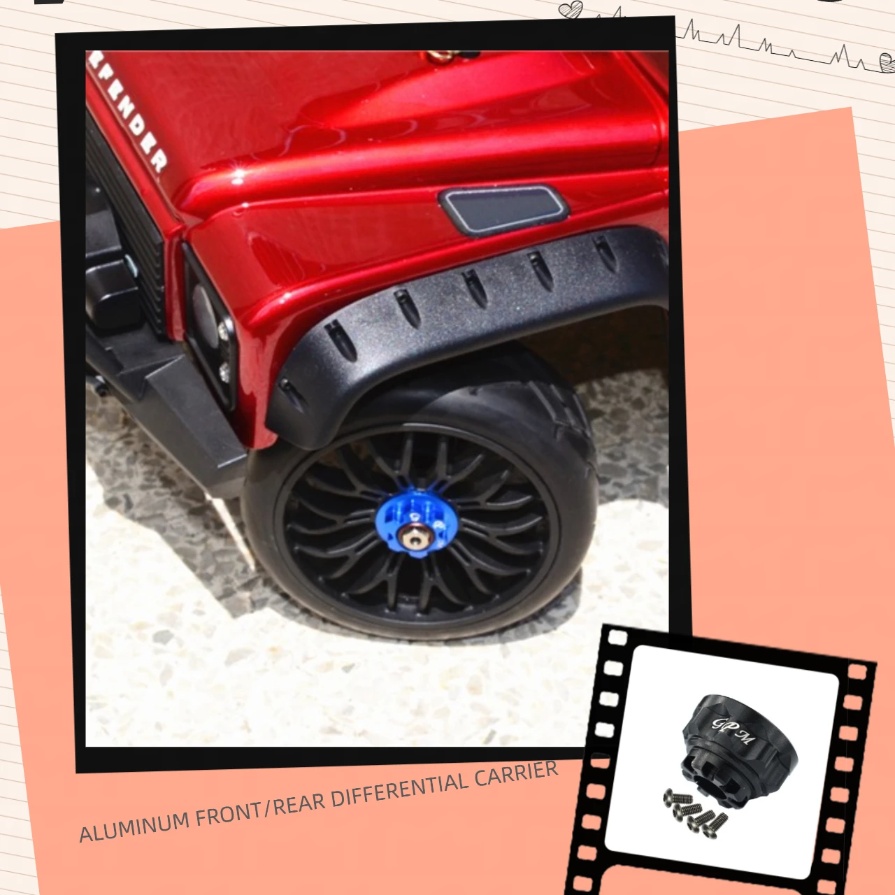 

Алюминиевый держатель переднего/заднего дифференциала GPM для TRAXXAS 1/10 TRX4 Defender Trail Crawler