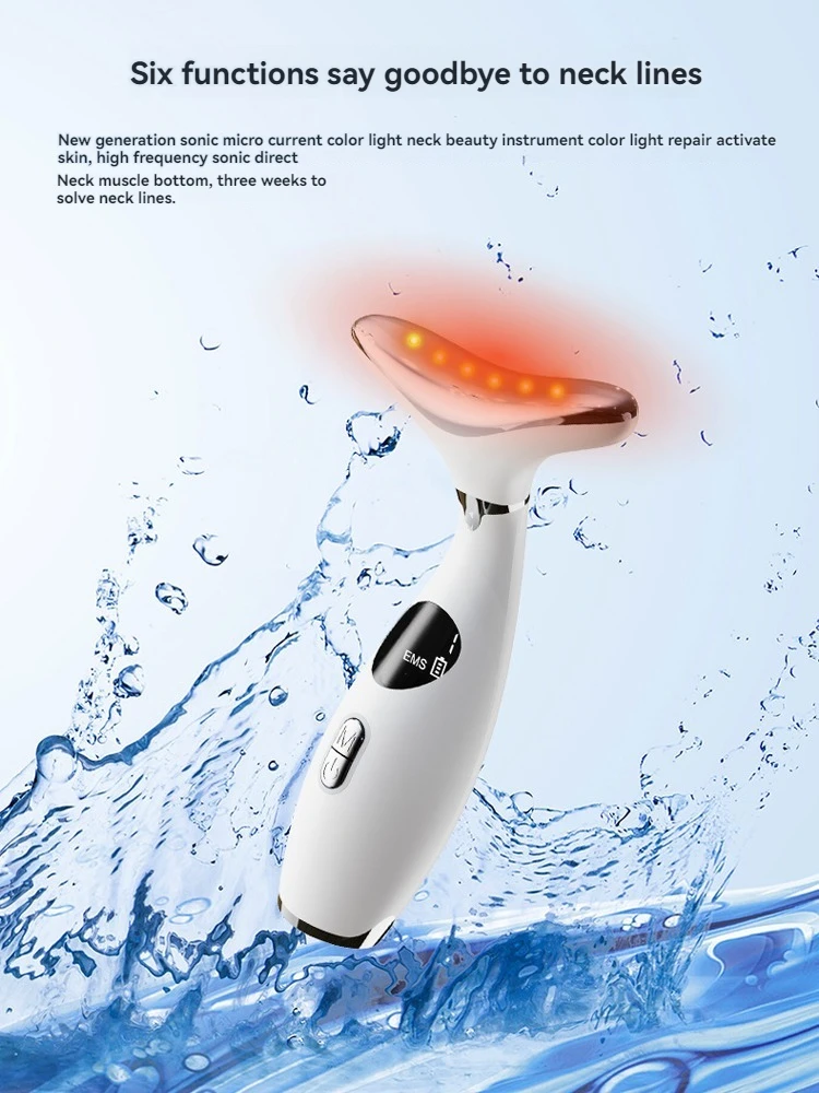 مكركرنت الرقبة تجديد جهاز ضخ الوجه اللون العلاج بالضوء 9-Level العلاج الحراري 3-Level الاهتزاز تدليك #1
