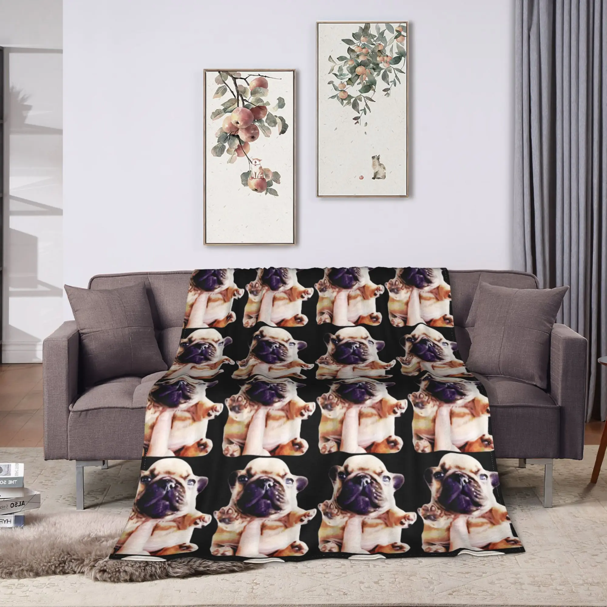 Pibble Meme مضحك الكلب الدماغ غسل بلدي البطن ميمي بطانية الفانيلا رمي بطانية للأريكة السرير المفرش الدافئة هدية عيد ميلاد