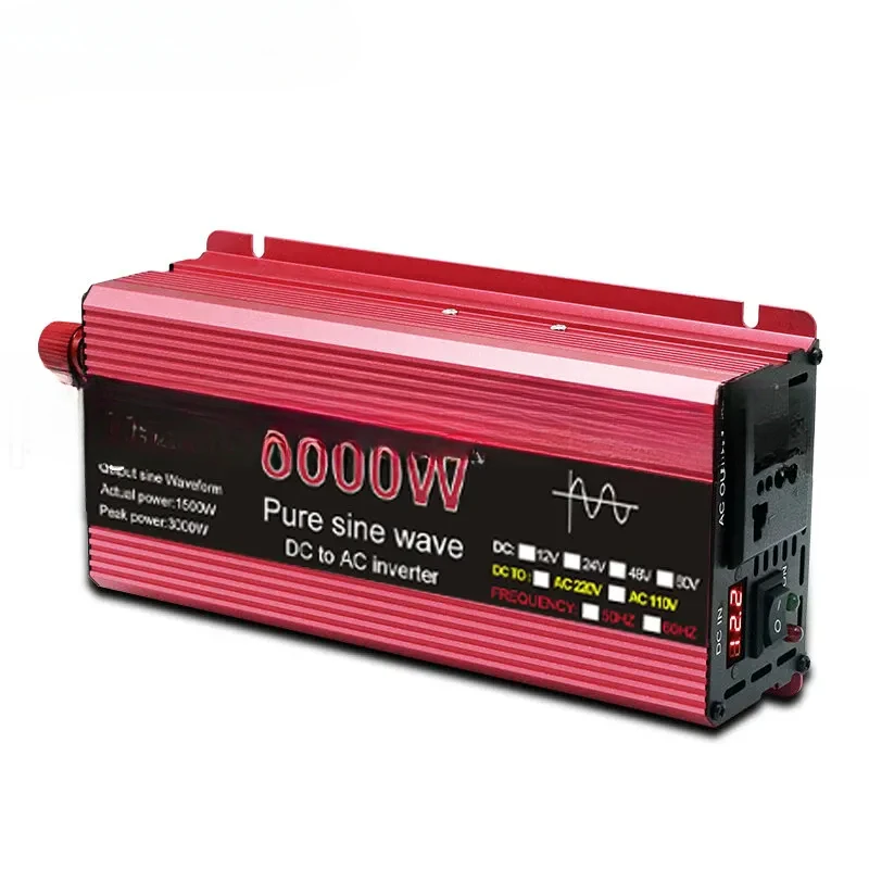 3kw 3000 Watt 12V 24V 48V Dc to AC 220V 1000W 1600W 2200W Car RV Power Pure Sine Wave Power Inverter 3000w