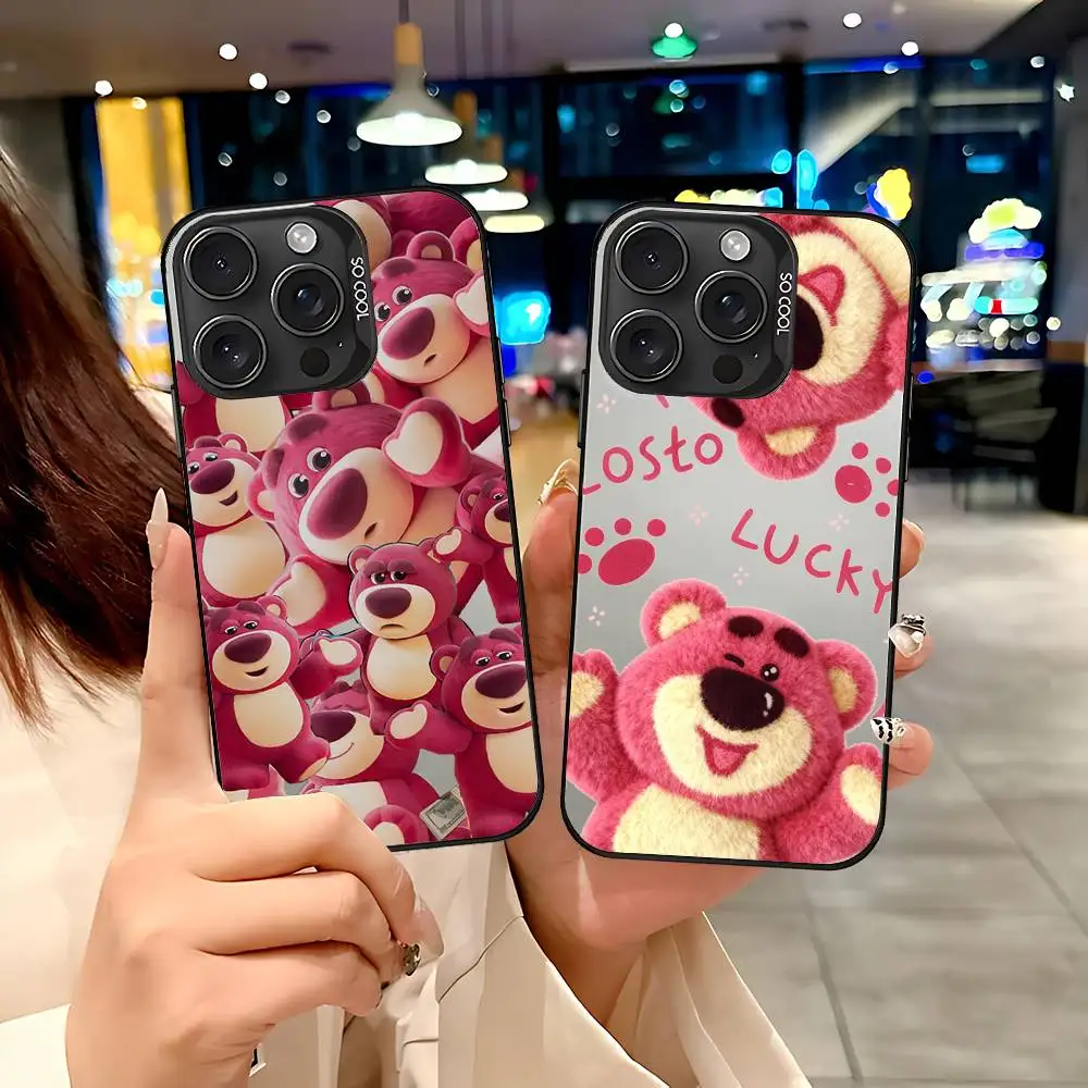 Niedliche L-Lotso Bären Kawaii Handyhülle für iPhone 17 16 15 11 12 13 14 Pro Max 16 Plus 12 Mini 7 8 XR XS 15Pro MAX Hülle