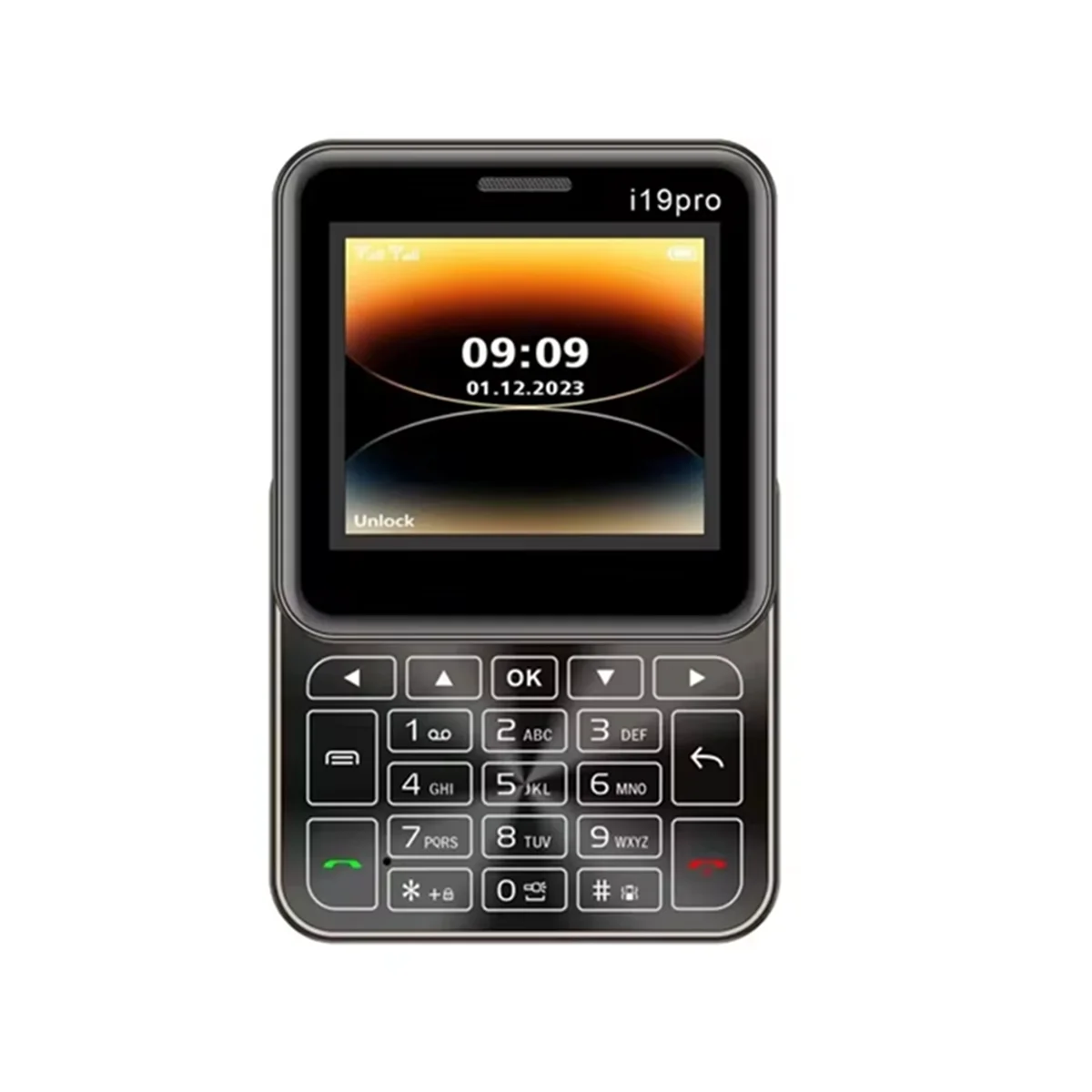 Mini telefono cellulare con pulsante scorrevole I19 Pro Square da 2,4 pollici Dual SIM 2G GSM Bluetooth FM fotocamera sbloccata piccolo telefono cellulare -T44C