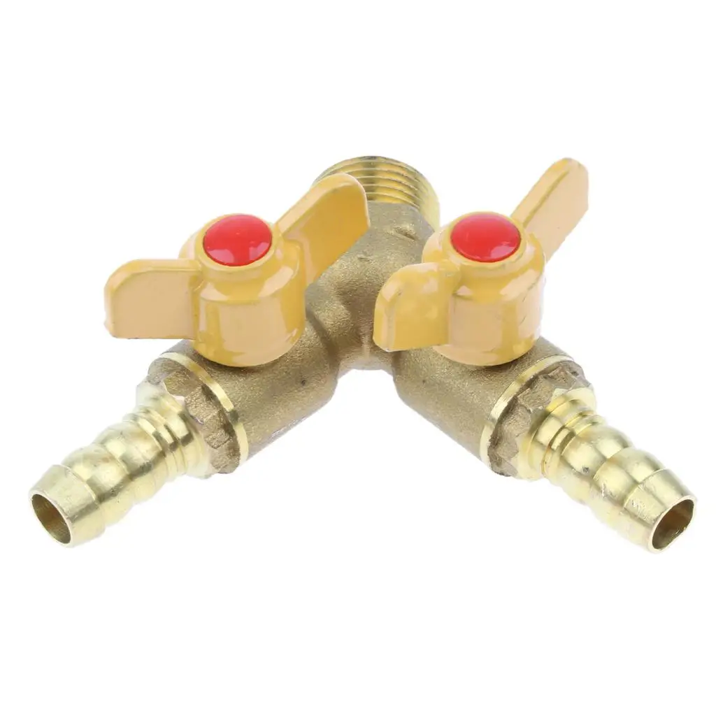 Gas Pipe Connector Brass Y-section Ball Valve Shutoff Adapter for Liquefied Petroleum Gas Hose