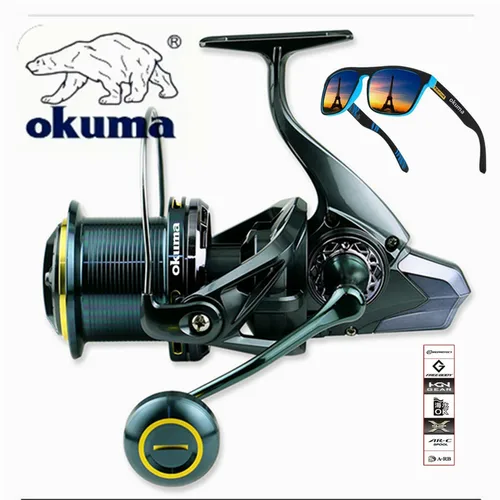 OKUMA 낚시 릴 9000 14000 금속 장거리 캐스팅 휠 가이드 로드 구조, 낚시 휠 4.7:130KG 브레이크 낚시