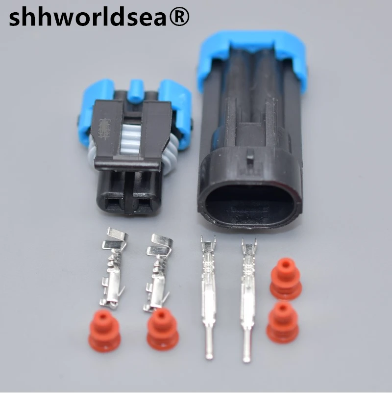 

shhworldsea 1.5mm 2p Automotive Waterproof Connector Male Female Socket Plug For Temperature Sensor 12052641 12162000