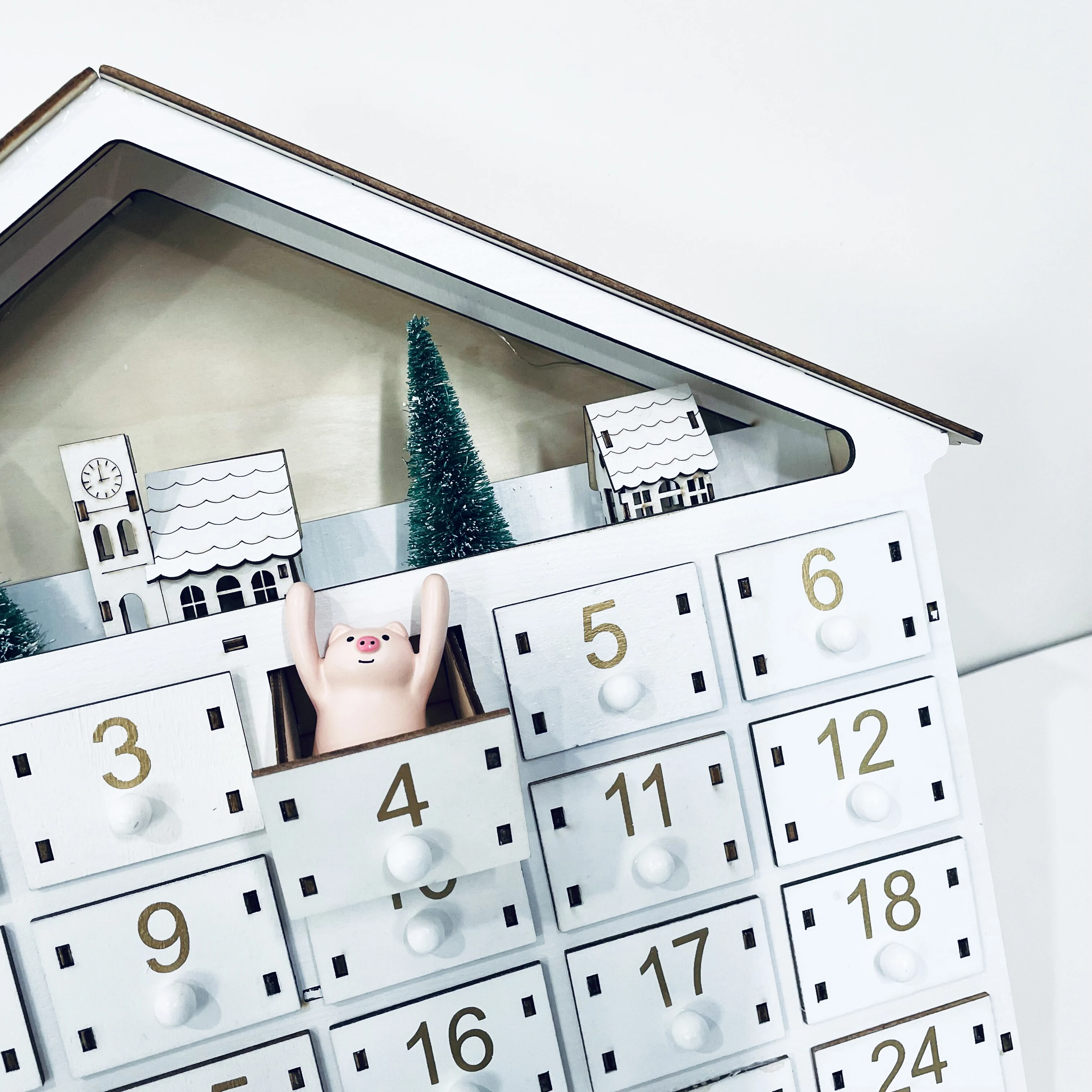 صندوق تقويم منزلي مخصص - صندوق هدايا لبطاقات معايدة عيد الميلاد لمدة 12 يومًا، صندوق هدايا للعد التنازلي، حلوى بالجملة، صندوق بطاقات معايدة عيد الميلاد