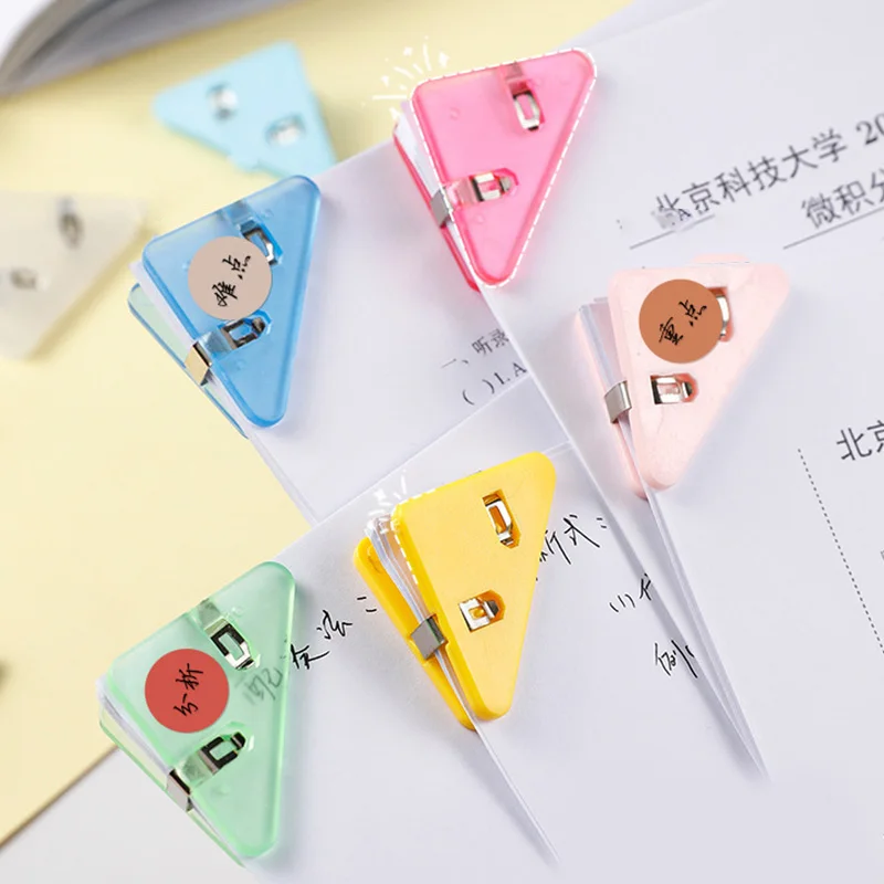 1/2pcs Triangle Corner Clips Book Paper Corner Clip Snack Binder Clips for Desk Storage Shelf Office Desktop Organizer bookmark