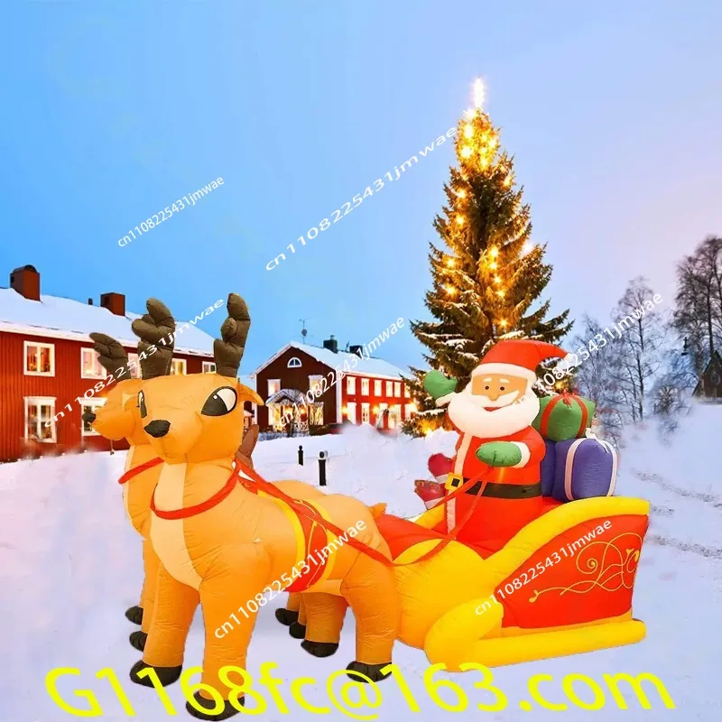 Christmas supermarket arch inflatable mold snowman Santa Claus Christmas Eve LED lights decorative props atmosphere ornament